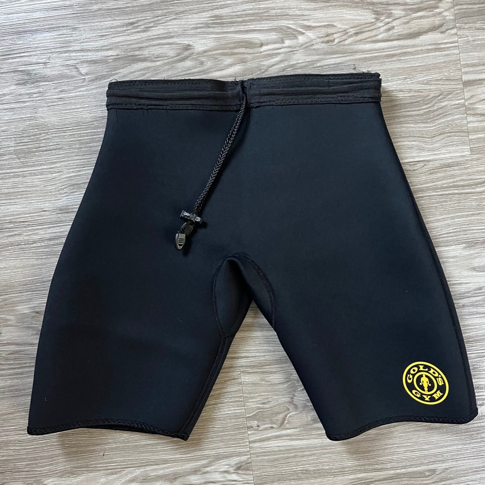 Golds Gym Neoprene Weight Loss Shorts Mens SM Black Sauna Sweat Bodybuilding